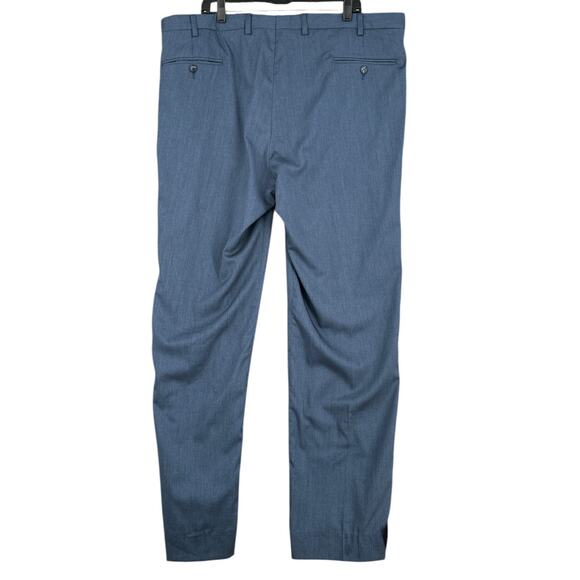 Berle Blue Straight Leg Flat Front Classic Formal Dress Pants Size 42 R - Picture 2 of 8